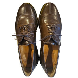 Santoni Nuvola Vintage Leather Derby Laceup Shoes Size 9.5